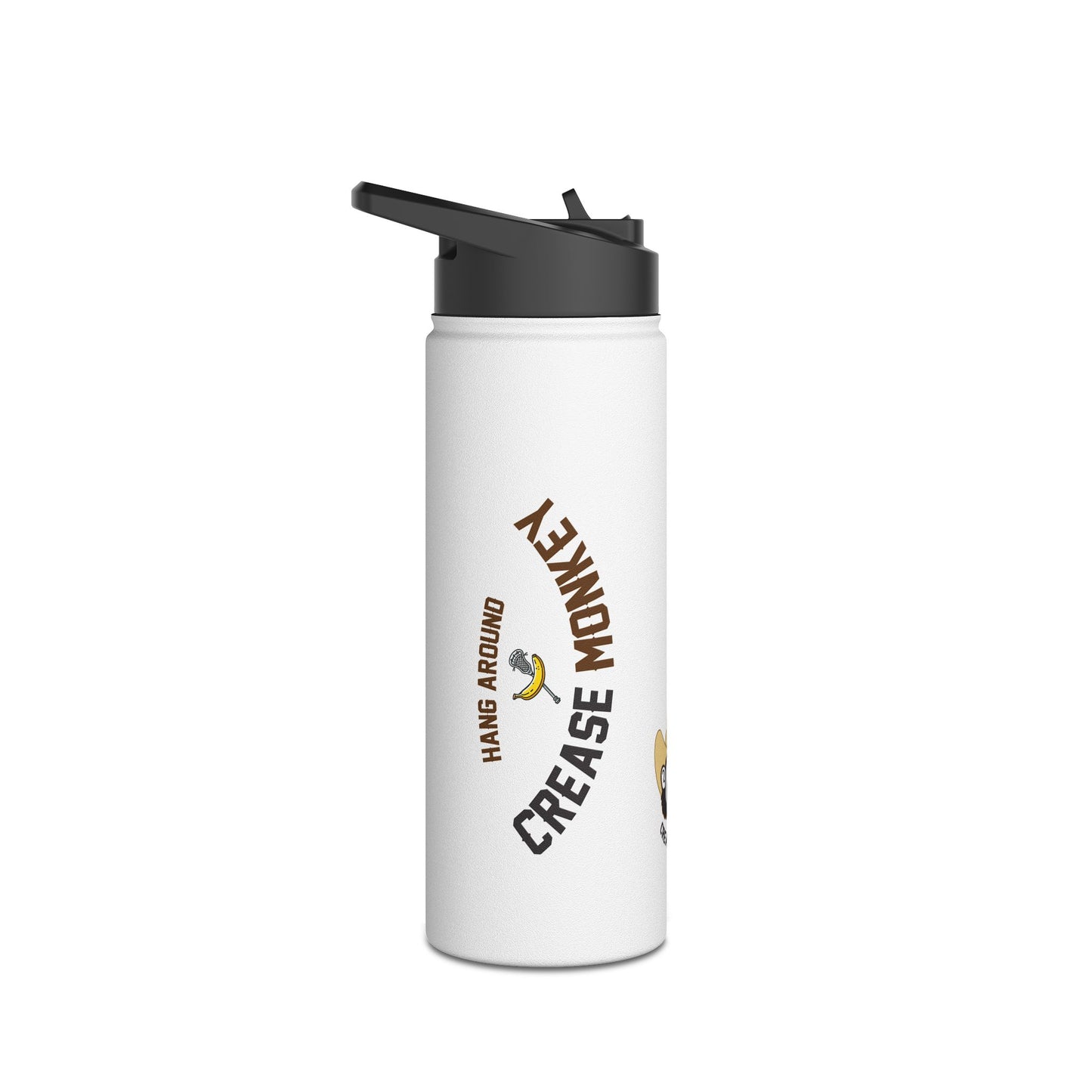 "Crease Monkey Hang Around" Stainless Steel Water Bottle, Standard Lid