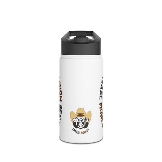 "Crease Monkey Hang Around" Stainless Steel Water Bottle, Standard Lid