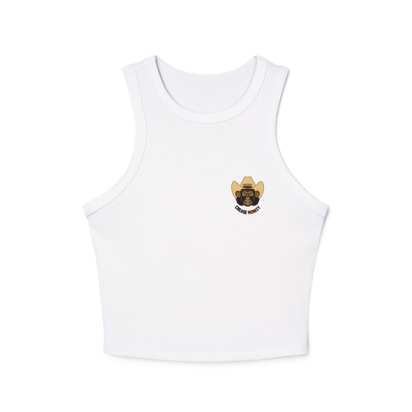 "Crease Monkey" Women's Micro Rib Racer Tank Top