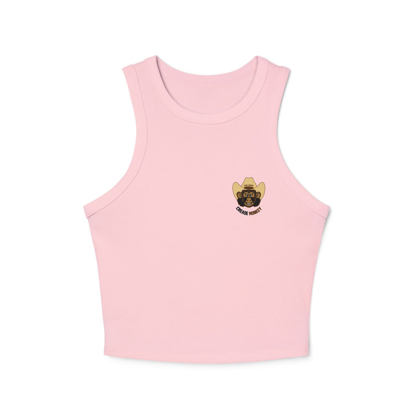 "Crease Monkey" Women's Micro Rib Racer Tank Top